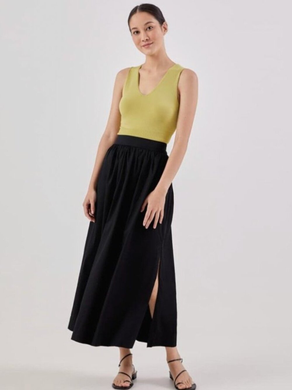 Love Bonito Maevee Elastic Maxi Skirt in Black - Size: Small